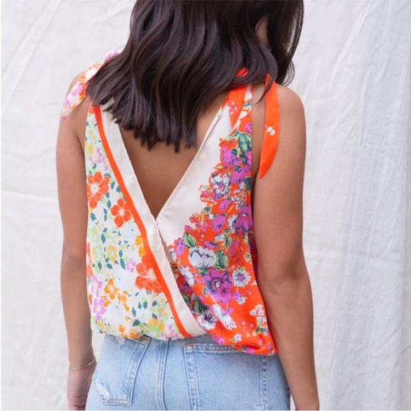 Free People Tied To You Tank in the "Fiesta Combo" colorway. - Picture 5 of 11